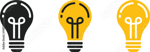 idea generation, light bulb symbol, lamp icon vector art illustration isolated on transparent png background