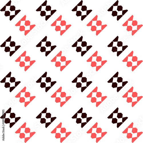  checkered flag background. race flag design, Two tone black and pink Checkerboard diamond repeat pattern, replete image, design for fabric design printing, horizontal row