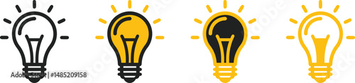 idea generation, light bulb symbol, lamp icon vector art illustration isolated on transparent png background