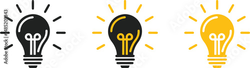 idea generation, light bulb symbol, lamp icon vector art illustration isolated on transparent png background