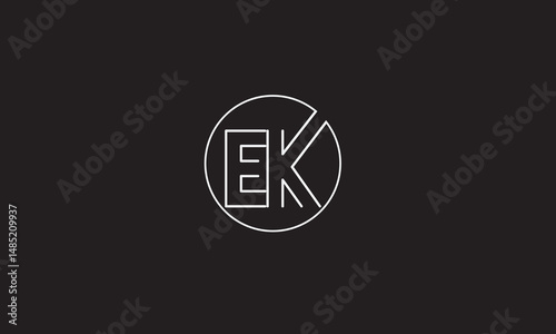 EK, KE , E , K , Abstract Letters Logo Monogram	