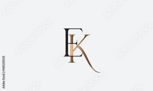 EK, KE , E , K , Abstract Letters Logo Monogram	