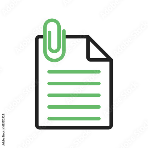 Attach Document icon vector image. Suitable for mobile apps, web apps and print media.