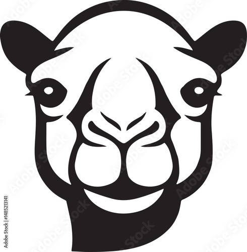 A cute, funny cartoon Camel character, a happy mammal illustration in a vector art design