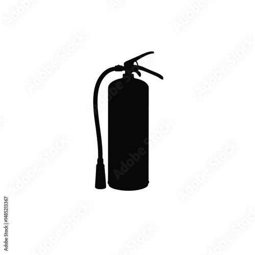 Fire extinguisher silhouette on white background