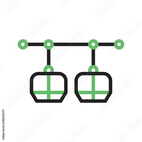 Cable Car Ride icon vector image. Suitable for mobile apps, web apps and print media.