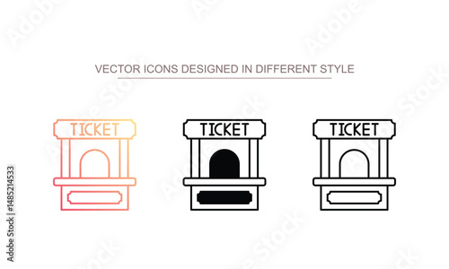 Ticket location icon design with white background stock illustration