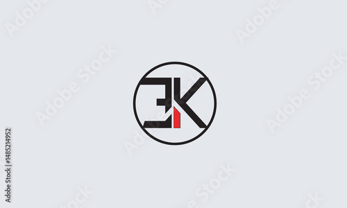 EK, KE , E , K , Abstract Letters Logo Monogram	