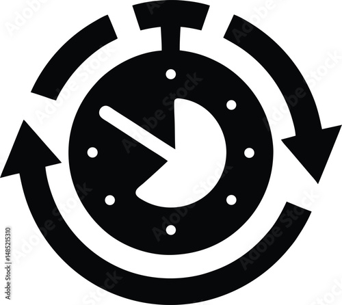 time sync icon vector illustration
