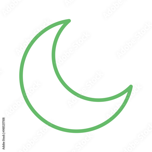 Half Moon icon vector image. Suitable for mobile apps, web apps and print media.