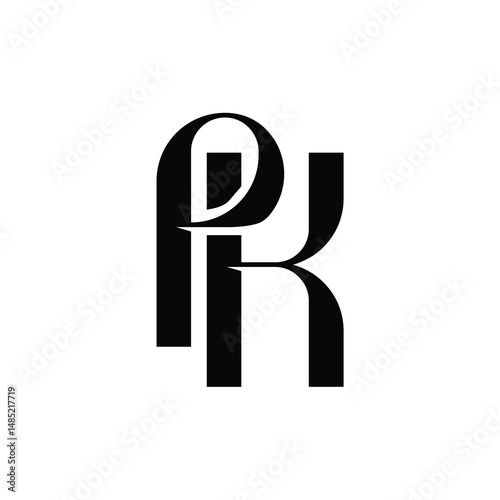 PK monogram logo design letter text name symbol monochrome logotype alphabet character simple logo