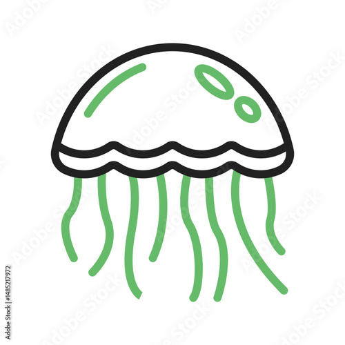 Jelly Fish icon vector image. Suitable for mobile apps, web apps and print media.