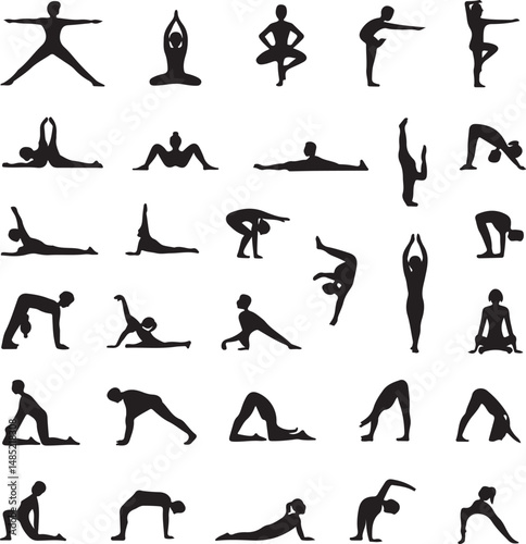 Wallpaper Mural “Yoga Vector Pack | Poses, Meditation & Wellness SVG Clipart for Creative Projects” Torontodigital.ca