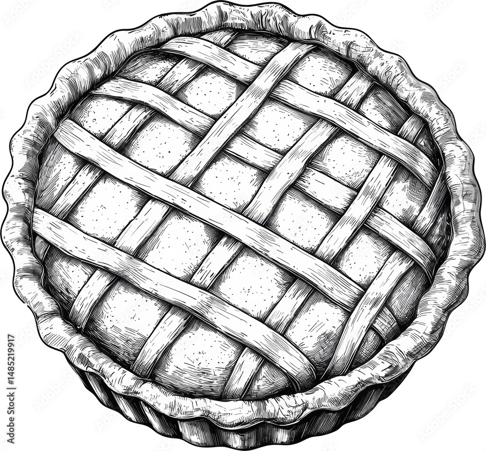 Fototapeta premium pie sketch line art illustration art 