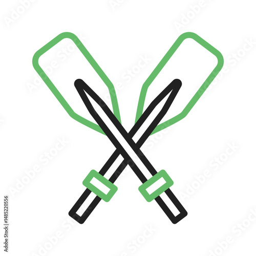 Oars icon vector image. Suitable for mobile apps, web apps and print media.