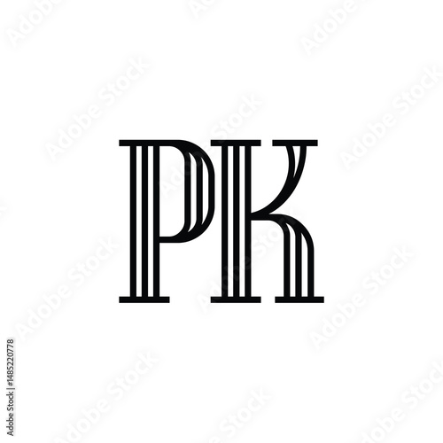 PK monogram logo design letter text name symbol monochrome logotype alphabet character simple logo