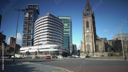Liverpool Parish Church, among modern buildings, Liverpool