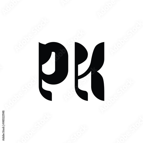 PK monogram logo design letter text name symbol monochrome logotype alphabet character simple logo