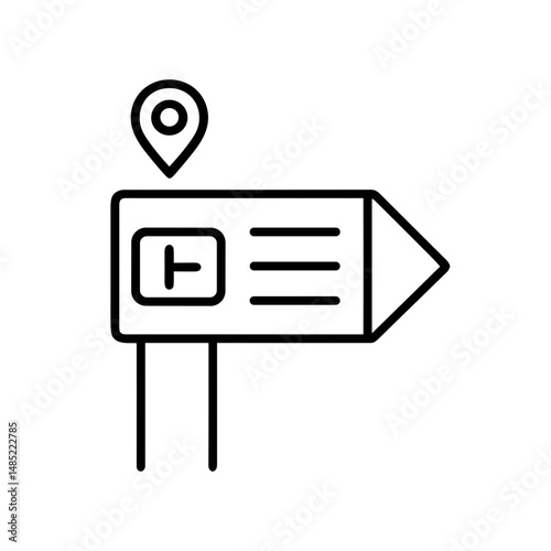 Directional sign with multiple locations and time concept for Open campus university tour  