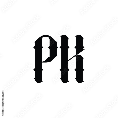 PK monogram logo design letter text name symbol monochrome logotype alphabet character simple logo