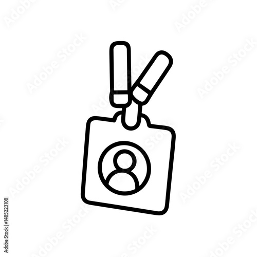 Lanyard name badge with clip and user icon for event access 