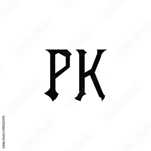 PK monogram logo design letter text name symbol monochrome logotype alphabet character simple logo