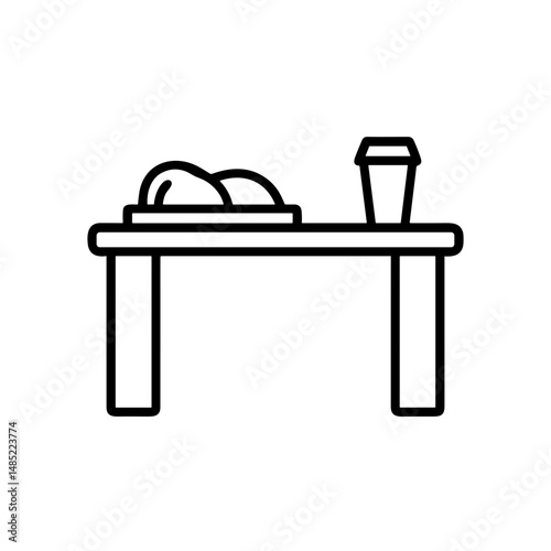 Cafeteria table with lunch tray and drink for Open campus university tour  