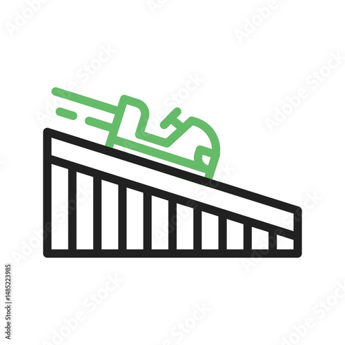 Roller Coaster icon vector image. Suitable for mobile apps, web apps and print media.