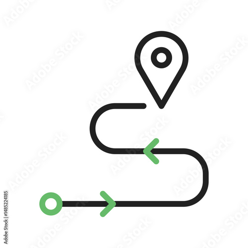 Route II icon vector image. Suitable for mobile apps, web apps and print media.