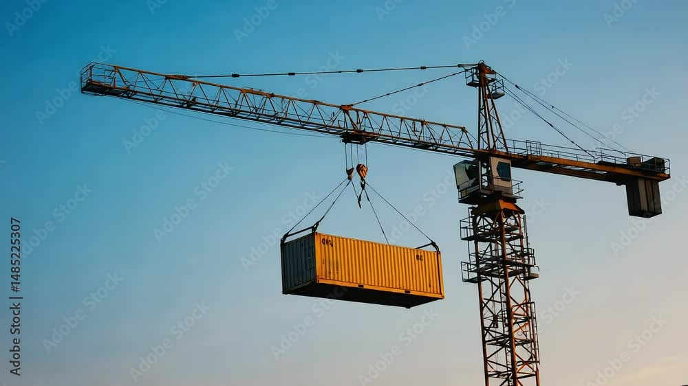 construction crane against blue sky