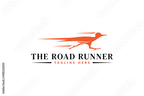 roadrunner logo design vector illustration. roadrunner silhouette logo template