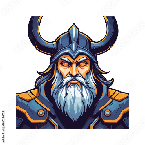 Logo mascot of Odin Nordic vector