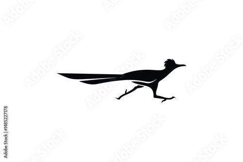 roadrunner logo design vector illustration. roadrunner silhouette logo template