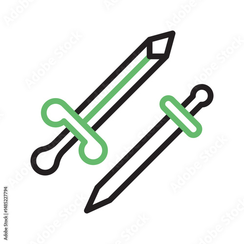 Two Swords icon vector image. Suitable for mobile apps, web apps and print media.