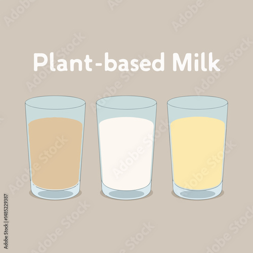World Plant Milk Day Vector Illustrations – Clean, Modern Designs Featuring Plant-Based Milk, Eco-Friendly Symbols, and Natural Ingredients like Almonds and Oats
