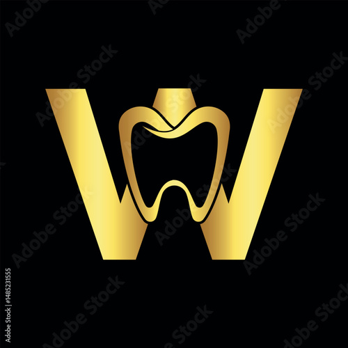 Initial Dentist Logo Combine With Letter W Vector Template