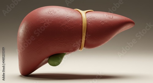 Aardman-style Liver Illustration: Realistic Anatomical Claymation Depiction for Health Awareness