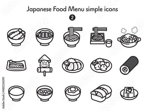 シンプルなアイコン集 和食メニューいろいろ