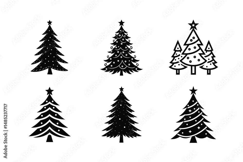 Obraz premium christmas tree set