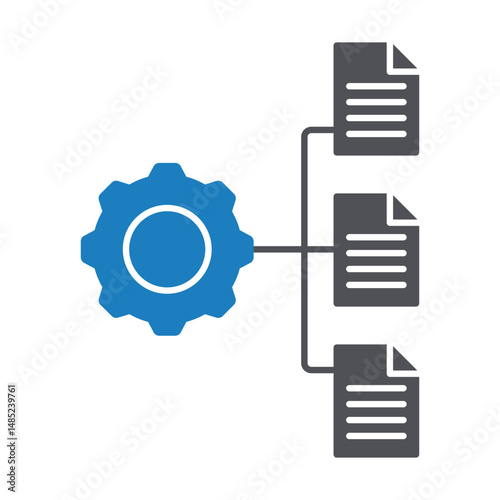 Processing multiple files Vector icon which can easily modify or edit