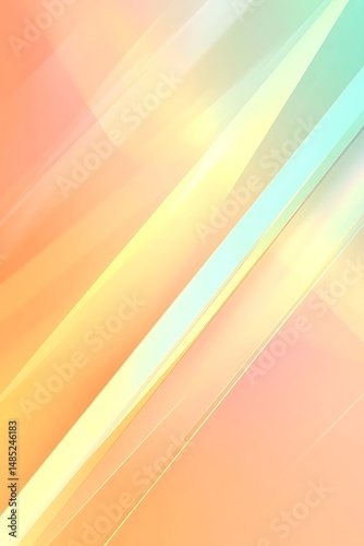 Warm Orange And Pastel Green Gradient With Diagonal Lines And Geometric Shapes Background - Empty Template
