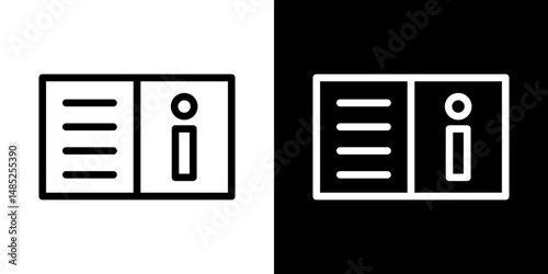 guide book icon line art, vector set