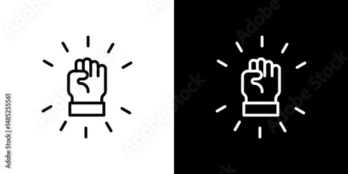 Will power icon line art, vector set