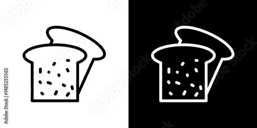 White bread icon line art, vector set