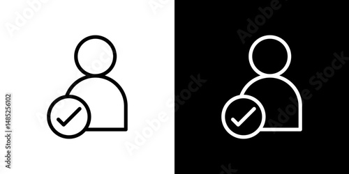 User check icon line art, vector set