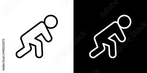 Tired icon line art, vector set