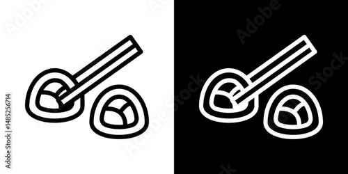 Sushi icon line art, vector set