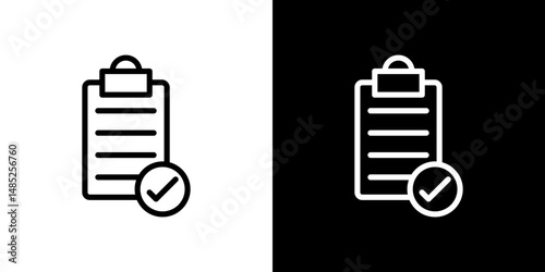 Survey icon line art, vector set