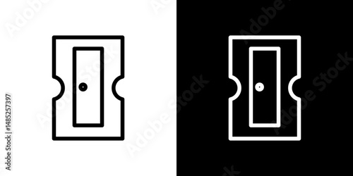 Sharpener icon line art, vector set