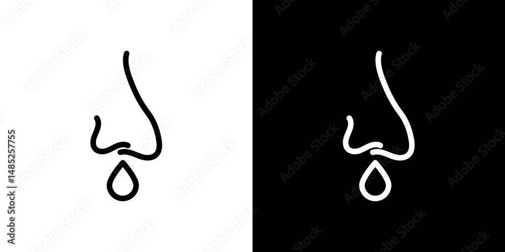 Obraz premium Runny nose icon line art, vector set